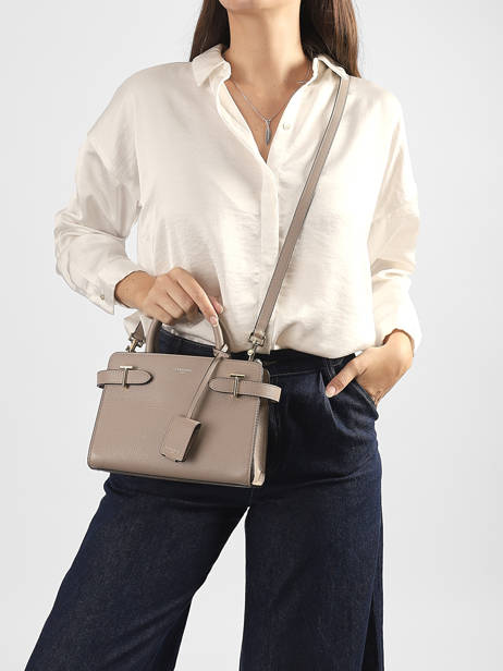 Handtas S Emilie Leder Le tanneur Beige emily TEMI1606 ander zicht 1