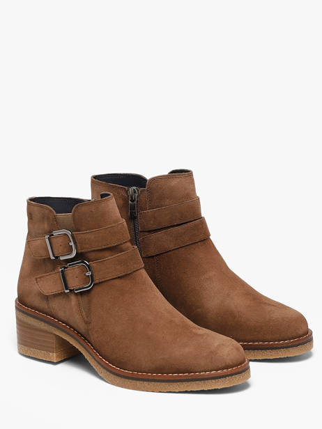 Enkellaarsjes Met Hak Uit Leder Dorking Beige women CA ander zicht 1