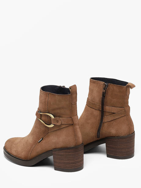 Enkellaarsjes Met Hak Uit Leder Dorking Beige women CA ander zicht 2
