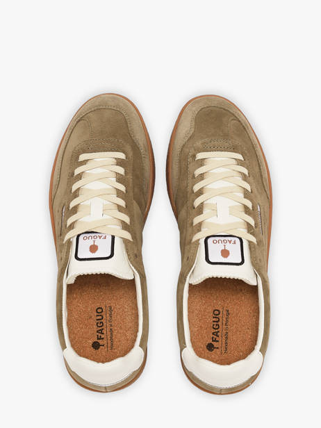 Sneakers Uit Leder Faguo Groen men 26CG0203 ander zicht 3