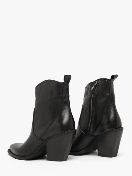 Enkellaarsjes Met Hak Tronchetti Texani Uit Leder Metisse Zwart women XD798 ander zicht 2