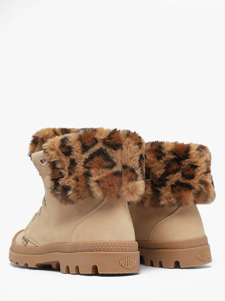 Winter Enkellaarsjes Uit Leder Palladium Beige women 94976257 ander zicht 2