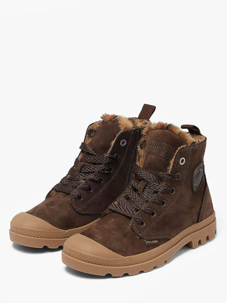 Winter Enkellaarsjes Uit Leder Palladium Bruin women 94979249 ander zicht 1