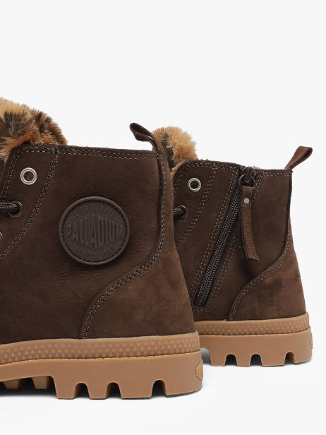 Winter Enkellaarsjes Uit Leder Palladium Bruin women 94979249 ander zicht 2