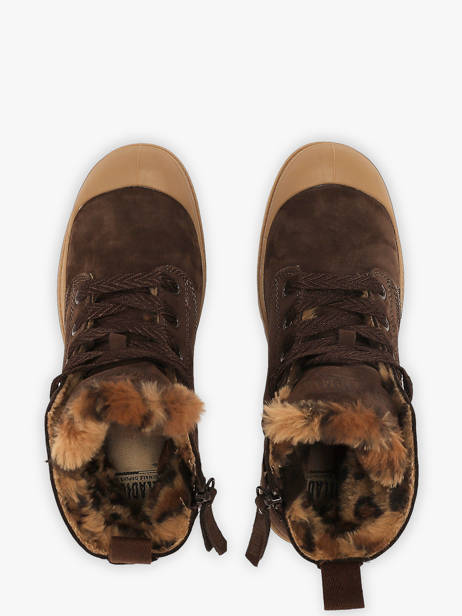 Winter Enkellaarsjes Uit Leder Palladium Bruin women 94979249 ander zicht 3