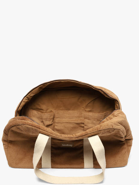 Schoudertas Charlie Ribfluweel Hindbag Bruin velours V ander zicht 2