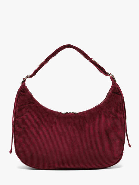 Schoudertas Velours Ribfluweel Hindbag Rood velours V ander zicht 3