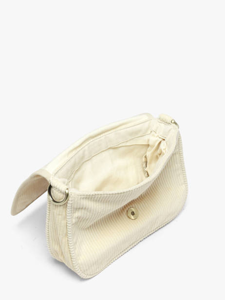 Cross Body Tas Velours Ribfluweel Hindbag Beige velours V ander zicht 2