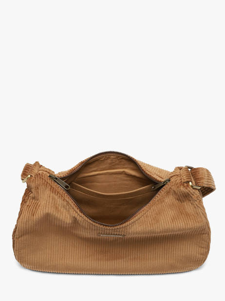 Cross Body Tas Velours Ribfluweel Hindbag Bruin velours V ander zicht 2