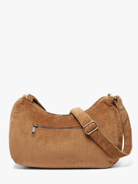 Cross Body Tas Velours Ribfluweel Hindbag Bruin velours V ander zicht 3
