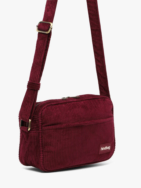 Cross Body Tas Hindbag Rood velours V ander zicht 1