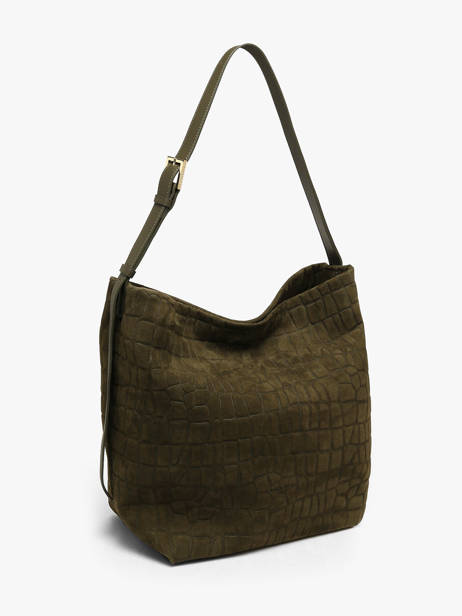 Schoudertas Suede Exo Lancaster Groen suede exo 65 ander zicht 1