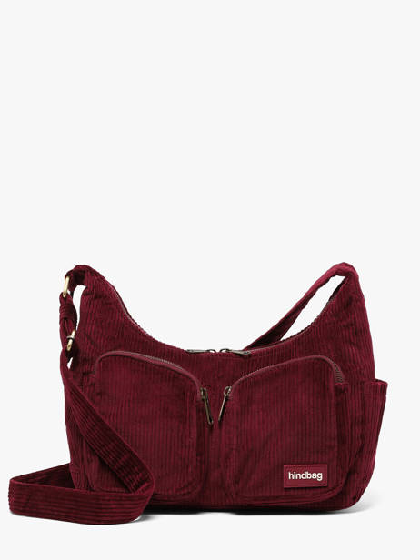 Cross Body Tas Velours Ribfluweel Hindbag Rood velours V
