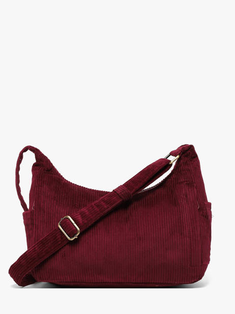 Cross Body Tas Velours Ribfluweel Hindbag Rood velours V ander zicht 3