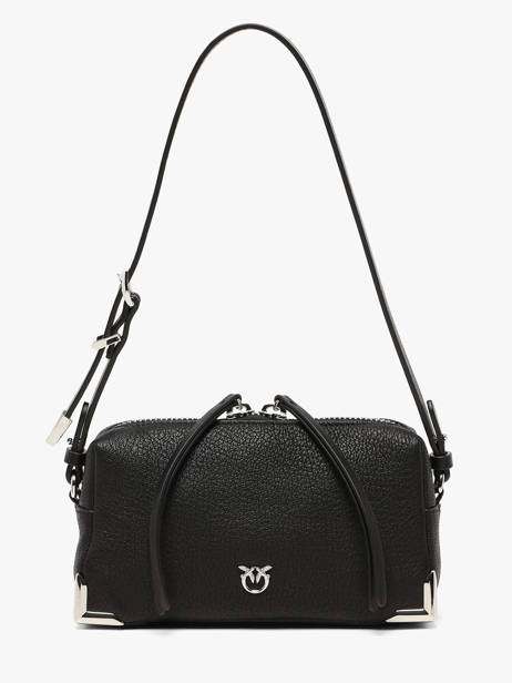 Cross Body Tas Mini Bauletto Leder Pinko Zwart love bag soft 6967A3CX