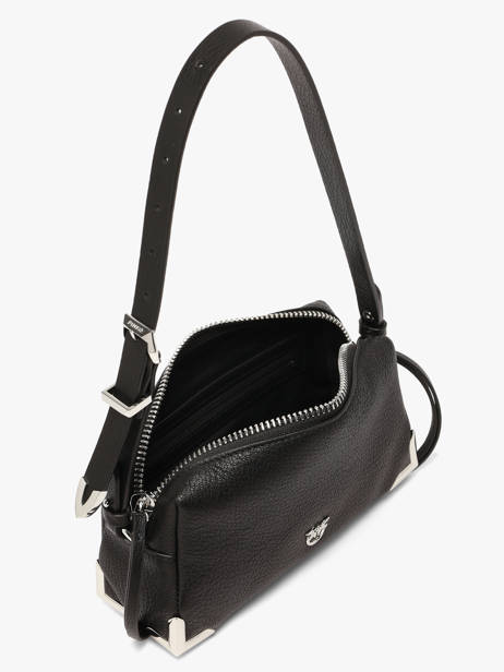Cross Body Tas Mini Bauletto Leder Pinko Zwart love bag soft 6967A3CX ander zicht 4