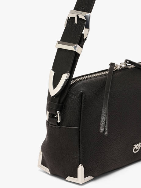 Cross Body Tas Bauletto Leder Pinko Zwart love bag soft 6761A3CX ander zicht 3