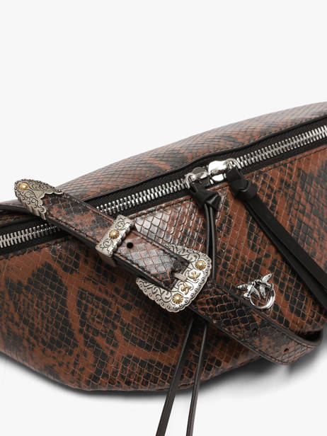 Heuptasje Leder Pinko Bruin love bag icon 6724A3E5 ander zicht 3