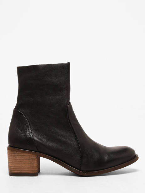Enkellaarsjes Met Hak Uit Leder Aliwell Zwart women A220003