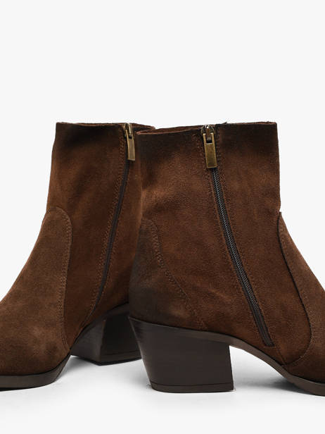 Enkellaarsjes Met Hak Uit Leder Metisse Bruin women GA11 ander zicht 2