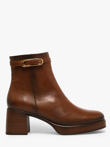 Enkellaarsjes Met Hak Uit Leder Dorking Bruin women SK