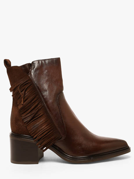 Enkellaarsjes Met Hak Uit Leder Mjus Bruin women L39218
