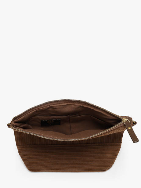 Cross Body Tas Velours Le voyage en panier Bruin velours AHP304 ander zicht 2