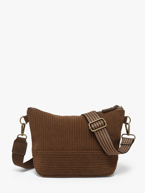 Cross Body Tas Velours Le voyage en panier Bruin velours AHP304 ander zicht 3