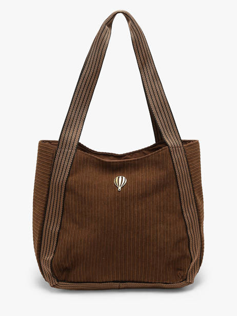 Schoudertas Velours Le voyage en panier Bruin velours AHP308
