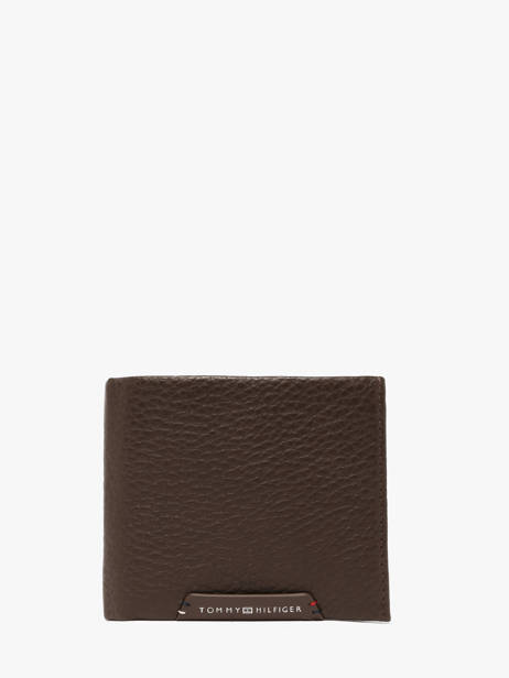 Portefeuille Leder Tommy hilfiger Bruin corporate AM14779