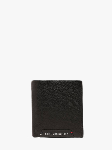 Portefeuille Leder Tommy hilfiger Zwart corporate AM14786