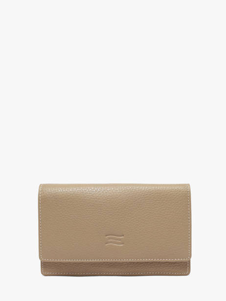 Portefeuille Caviar Leder Crinkles Beige caviar 14001