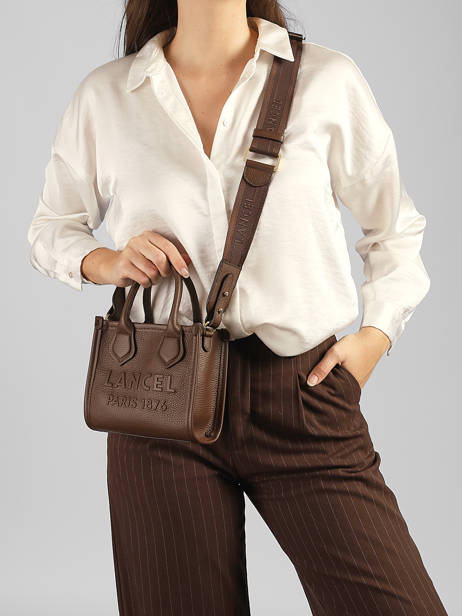 Cross Body Tas Mini Jour Leder Lancel Bruin jour A14078 ander zicht 1