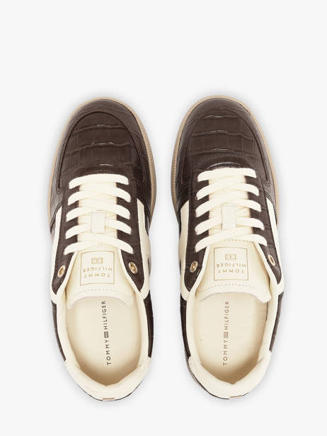 Sneakers Uit Leder Tommy hilfiger Bruin women 97730HK ander zicht 3