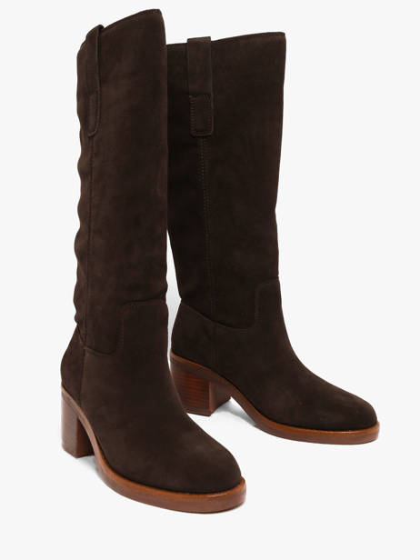 Laarzen Met Hak Uit Leder Another trend Bruin women 56321110 ander zicht 1