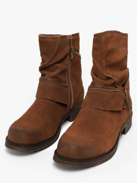 Boots Uit Leder Mustang Bruin women M0042001 ander zicht 1