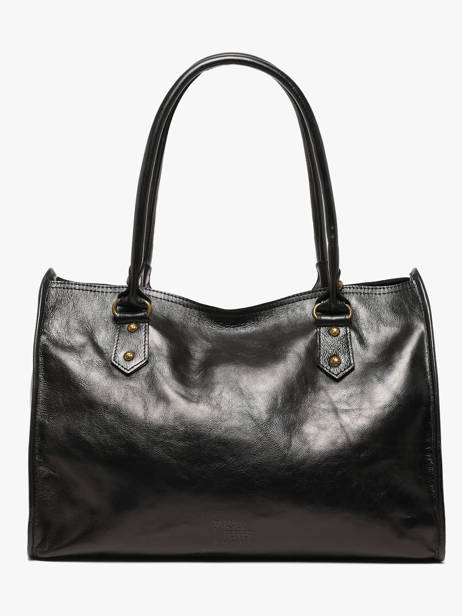 Schoudertas Cow Shiny Leder Basilic pepper Zwart cow shiny BCOS31
