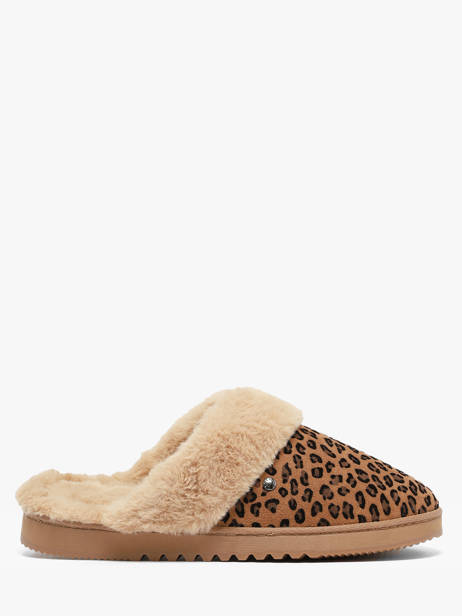 Pantoffels Uit Leder Isotoner Bruin women 97421 ander zicht 3