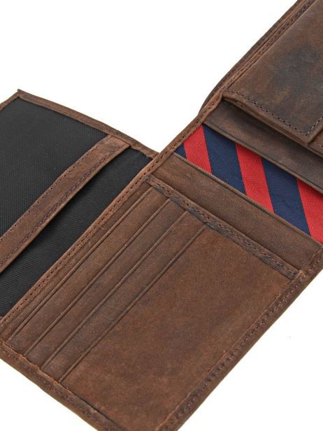 Portefeuille Leder Tommy hilfiger Bruin johnson AM00660 ander zicht 1