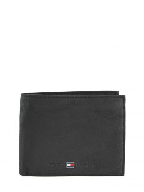 Portefeuille Leder Tommy hilfiger Zwart johnson AM00660