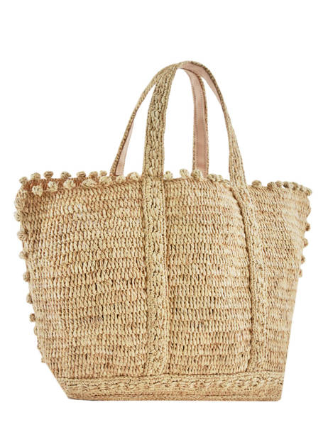 Schoudertas Cabas Raffia Pompons Vanessa bruno Beige cabas raphia 75V40414 ander zicht 4