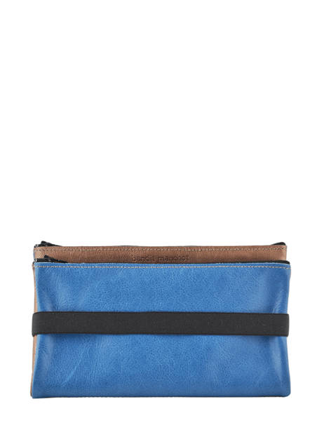 Portemonnee L Met Elastiek Leder Etrier Blauw bandit manchot f EBM121