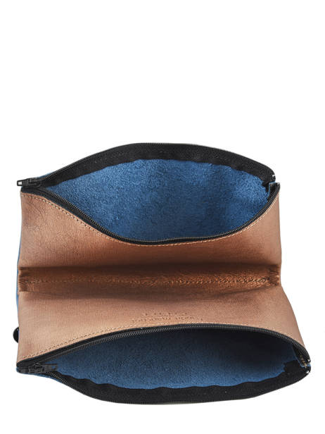 Portemonnee L Met Elastiek Leder Etrier Blauw bandit manchot f EBM121 ander zicht 1