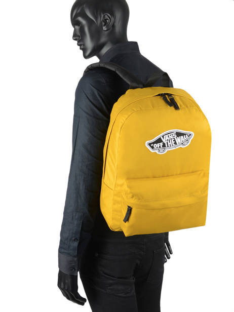 Rugzak 1 Compartiment Vans Geel backpack VN0A3UI6 ander zicht 2