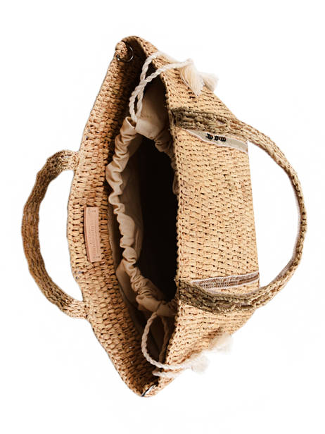 Cross Body Tas Baby Cabas Raffia Pailletten Vanessa bruno Beige cabas raphia 64V40410 ander zicht 4