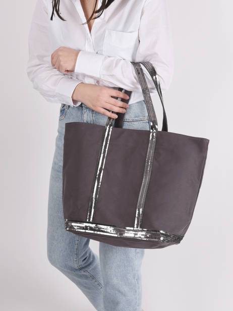 Handtas L Le Cabas Pailletten Vanessa bruno Grijs cabas 1V40315 ander zicht 2