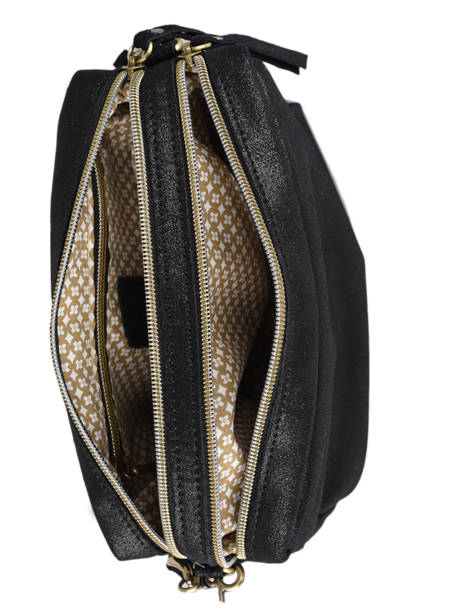 Cross Body Tas Vintage Leder Mila louise Zwart vintage 23673X ander zicht 4
