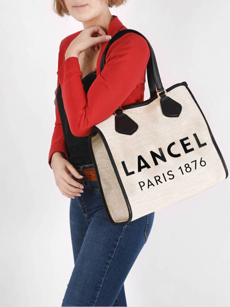Schoudertas Cabas D'Ã©tÃ© Jute En Leder Lancel Beige cabas d'ete A10749 ander zicht 1