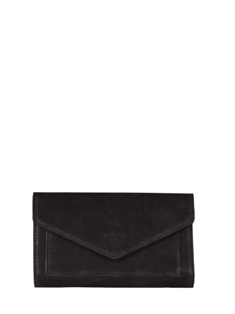 Portefeuille Leder Etrier Zwart etincelle nubuck EETN701