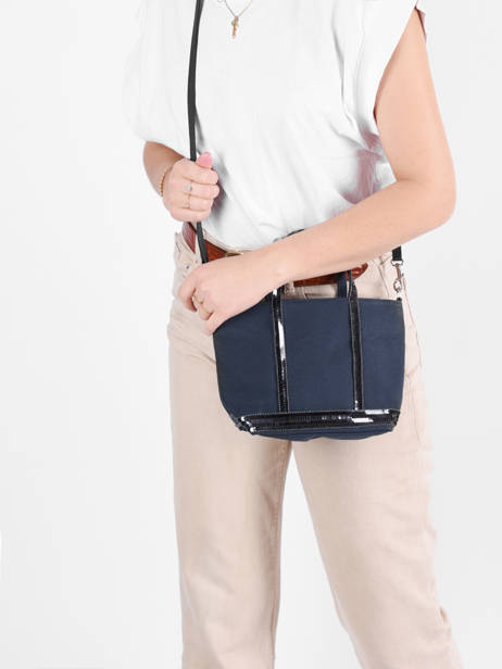 Cross Body Tas Baby Cabas Pailletten Vanessa bruno Blauw cabas 1V40410 ander zicht 2